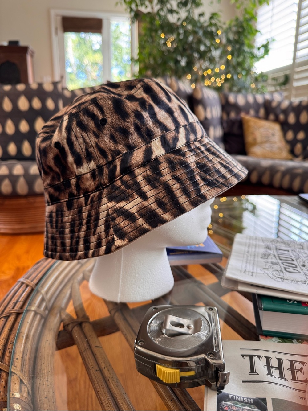Leopard Print Bucket Hat - Brown & Black
